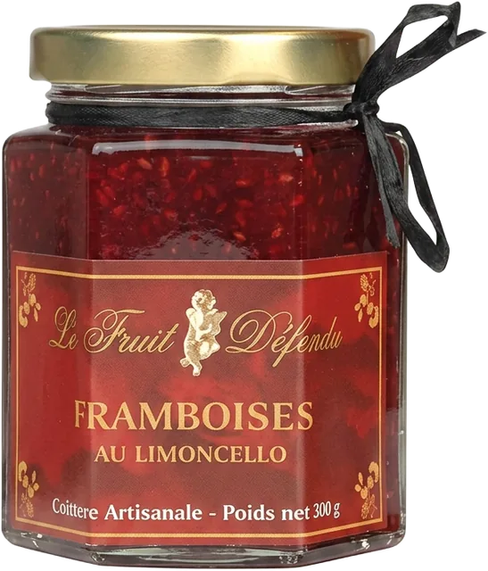 Confiture de framboises au limoncello